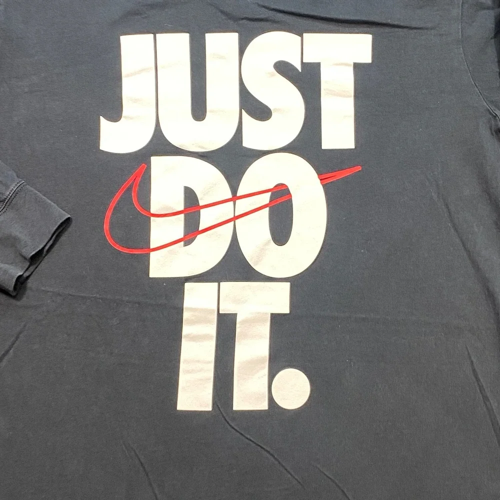 Nike Just Do It TShirt Sz XL Mens Black Streetwear Long Sleeve Graphic Tee